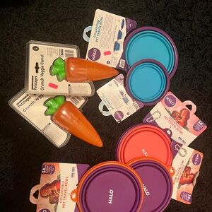 Halo Colorful Collapsible Pet Travel Bowls